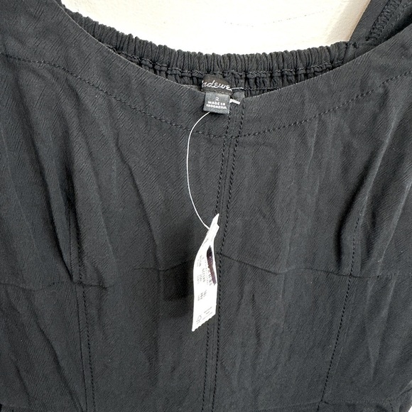 NWT Madewell Cap-Sleeve Crop Wide-Leg Jumpsuit in Black Size 2 - Picture 5 of 16